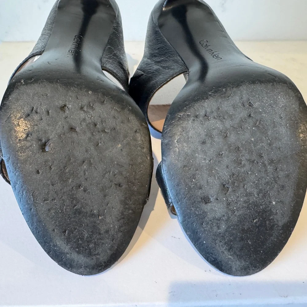 Calvin Klein “Cecily” Black Open-Toe Heels, Size 7.5 - Picture 6 of 7
